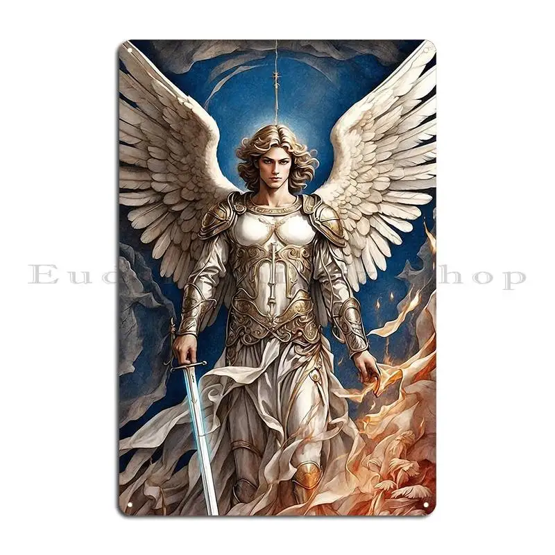 علامات فنية لملاك الملاك جبرييل ، جدارية مخصصة ، تصميم ديكور حائط ، ملصق قصدير حانة ، حفلات #2