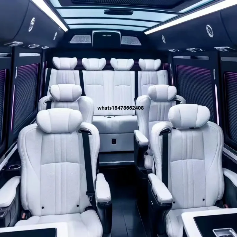 Kit de Acessórios de Interior para Carro com Assento de Couro Elétrico Reclinável de Luxo VIP para Hiace Coaster