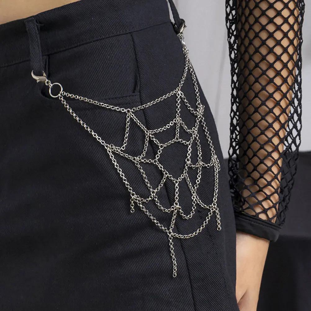 

2 шт. многослойных цепей для брюк в стиле панк, регулируемый пояс-украшение для джинсов, для повседневной носки и вечеринок
