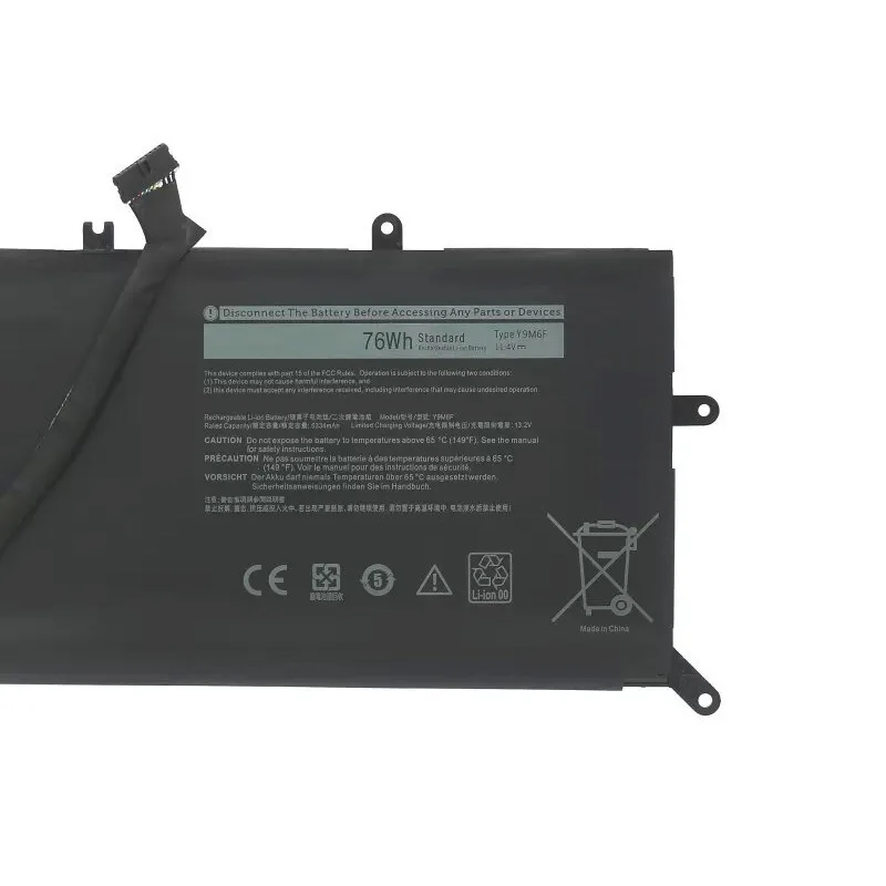 Imagem -02 - Bateria do Portátil Y9m6f para Dell Alienware M15 M17 r2 P87f P41e 08k84y Ym9kc Alw15m C7xd9 R4958w D4505b D4746w D4958w D4738w Novo