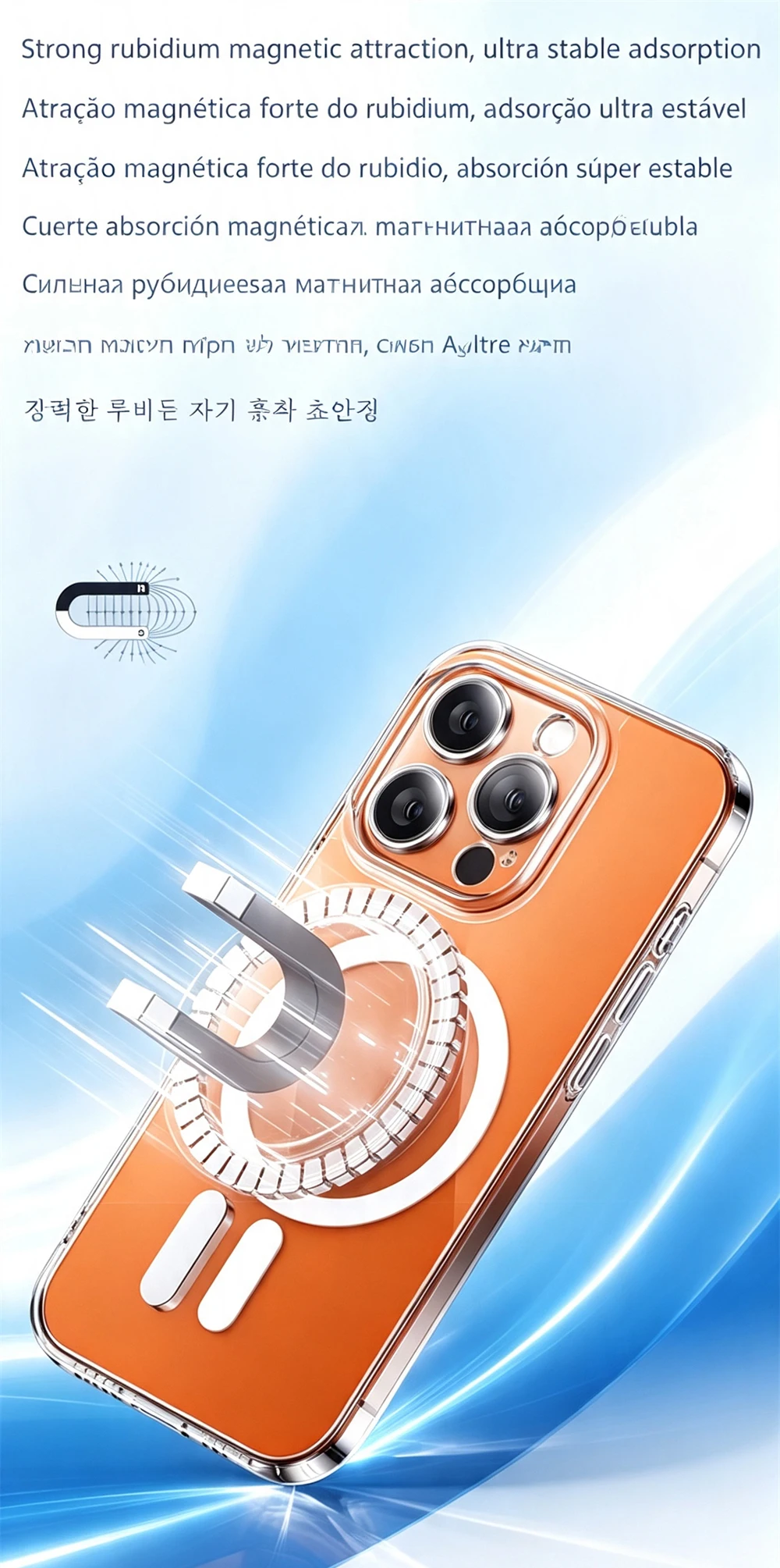 Drahtlose Magnetische Transparente Hülle für iPhone 18 16 15 14 12 13 Mini 11 17 Pro Max 7 8 Plus X Xr Xs Max SE 2020 Apple Magsafe Original Magnet Case Abdeckung mit Integriertem Kamera Präzisionsloch – Detail 1