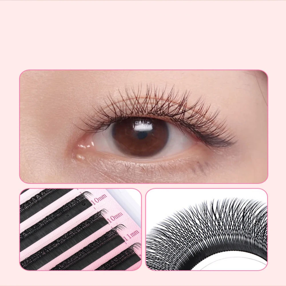 YY Shape Fans False Eyelash D Curled 8-15mm 0.07 Natural Soft High Quality Individual Lashes DIY Extension Makeup Tools