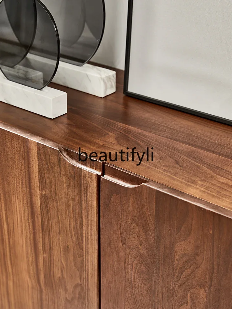 Light Luxury Household Solid Wood Sideboard Cabinet North American Black Walnut Modern Minimalist scandinavian Storage Cabin
