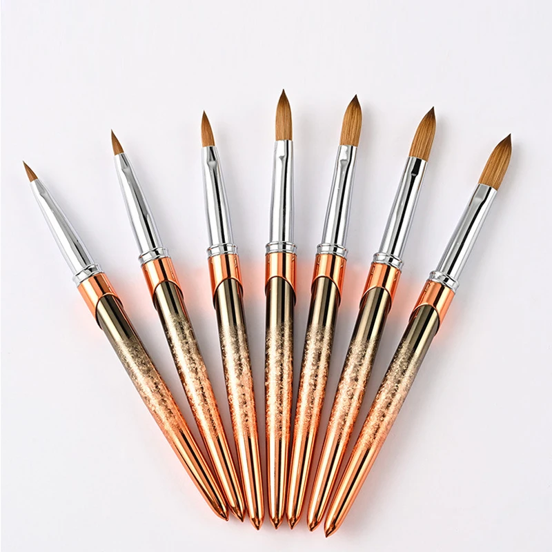 TIANMI Rose Embossment Handle Art Brushes Kolinsky Hair Nail Brush UV Gel Nail Polish Builder Painting Drawing Pen Manicure Tool