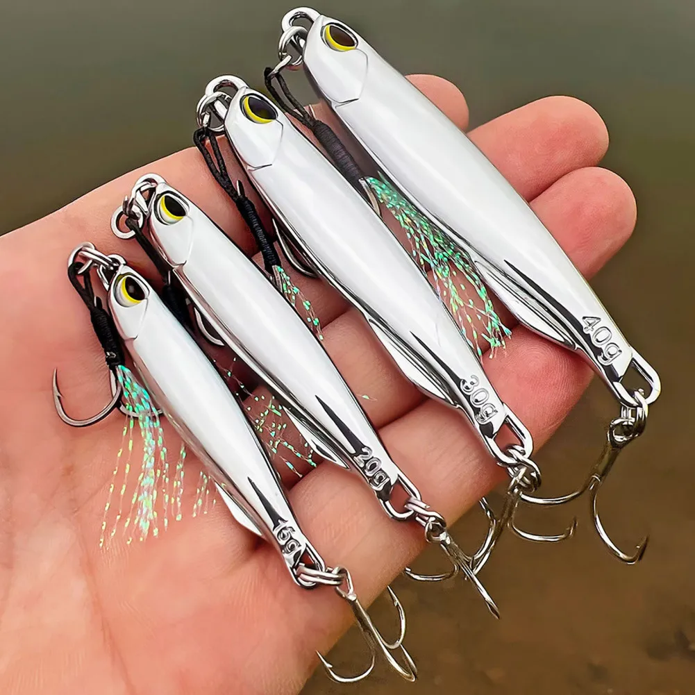 

Hot 15g/20g/30g/40g Metal Jig Fishing Lure Weights Trolling Hard Bait Bass Fishing Bait Tackle whopperplopper saltwater pesca