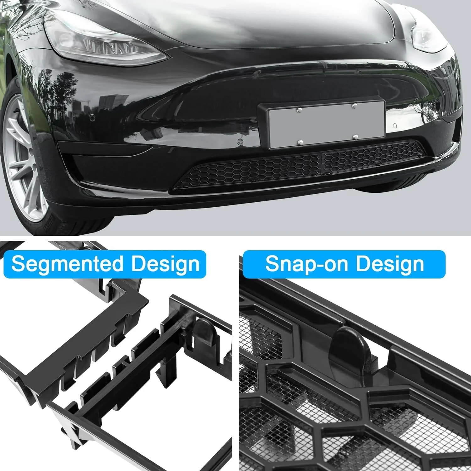 Anti-insect Front Mesh Grille for Tesla Model Y 2024 2023 2022 2020 Car Honeycomb Grid Auto Bumper Air Inlet Cover Accessories