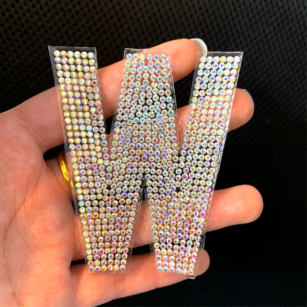 High Quality 26 English Letters White AB Hot Drilling Cloth Stickers DIY Clothing Home Textile Accessories Diamond Accessories