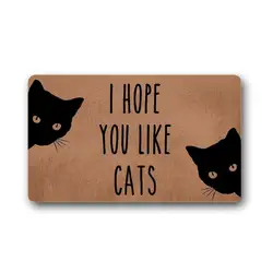 I Hope You Like Cats Funny Welcome Custom Doormat Outdoor Decor Mat Cats Mom Cat Lover Rug Rug for Entrance 15.7x23.6 Inch