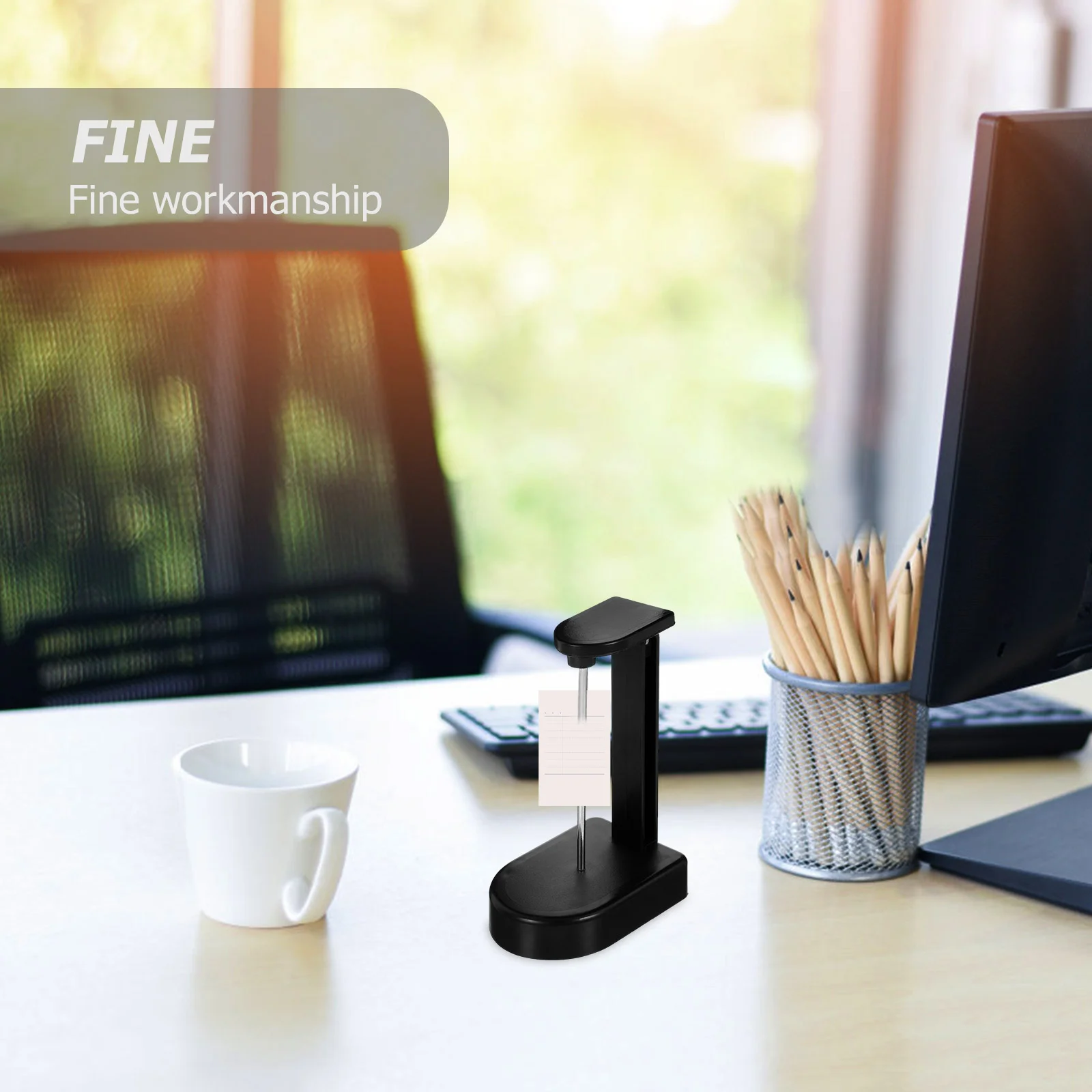 Paper Inserter Office Receipt Organizer Storage Holder Simple Iron Metal Base Spike