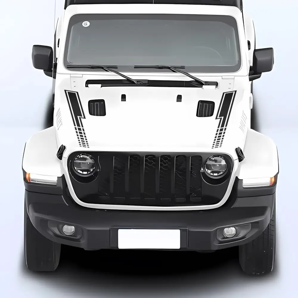 

Decal Sticker Vinyl Hood Bonnet Racing Stripes Kit Graphics Compatible with Jeep JT Gladiator