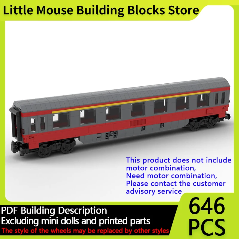 

City Car Model MOC Building Bricks Train Passenger Car 1st Class Modular Technology Gifts Holiday Assemble Children Toys Suit
