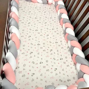 Babyprippenschutz, geflochtenes Knotenkissen für kleine Kinder, 3 Aktionen, Neugeborenen -Krippen -Stoßdämpfer, 1m/2m/3M/4M 10 Hauptverkaufsteppich 4m 3m - №5