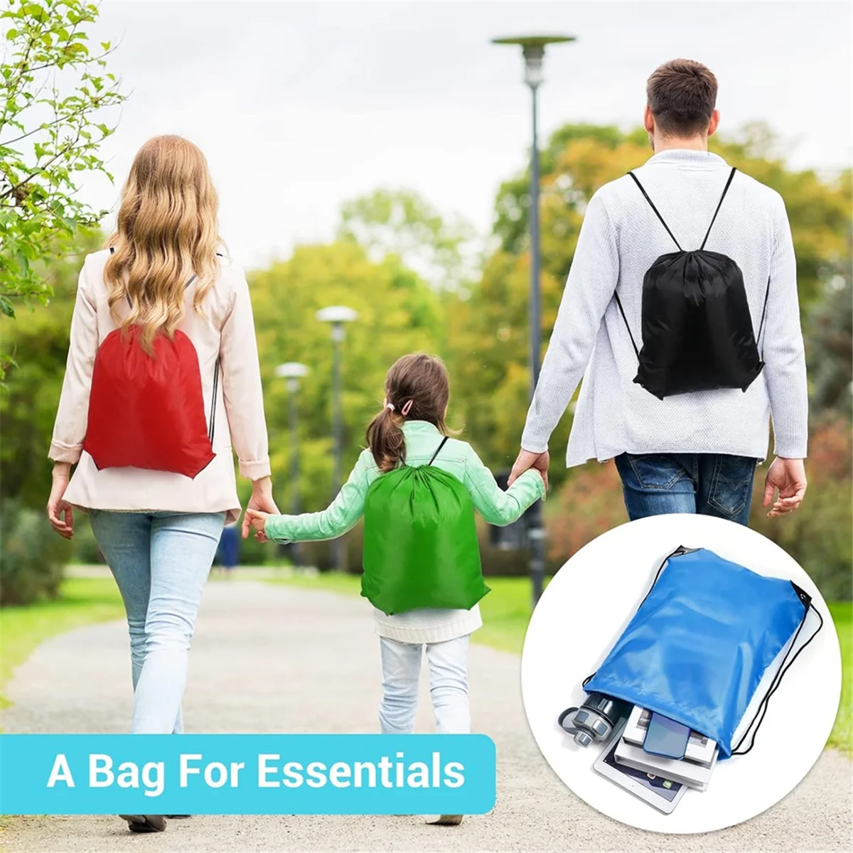 

ABHQ-6Pcs Drawstring Backpack Drawstring Gym Bags Draw String Bags Drawstring Backpack for Sports, Gym, Travel, Swimming