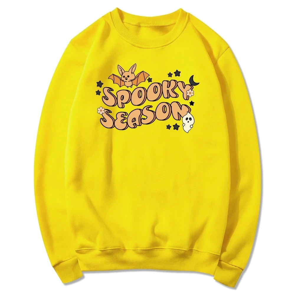 2025 Sudadera de temporada espeluznante Temporada espeluznante Sudadera con capucha de Halloween Jersey gráfico de fantasma Vibes espeluznantes Sudaderas de cuello redondo de Halloween