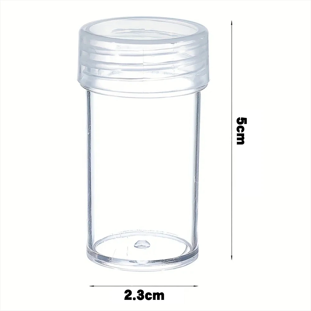 10/20/50/100 Pcs Diamond Painting Small Round Bottle Tools Transparent Storage Box Jewelry Diamond Container Accessories