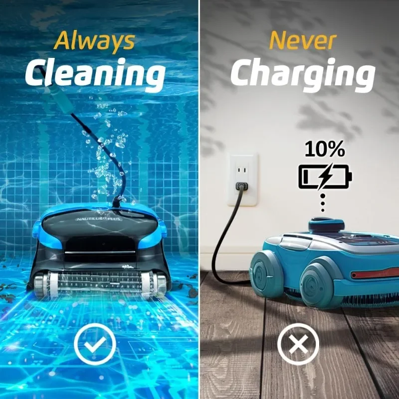 Dolphin Automatic Robotic Pool Vacuum Cleaner, Wall Climbing Ideal for In-Ground Pools up to 50 FT in Length - Nautilus
