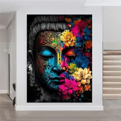 Full Square Round Buddha Asian Wall Art DIY Diamond Painting Meditation Religion Flower 5d Diamond Embroidery Mosaic Home Gift