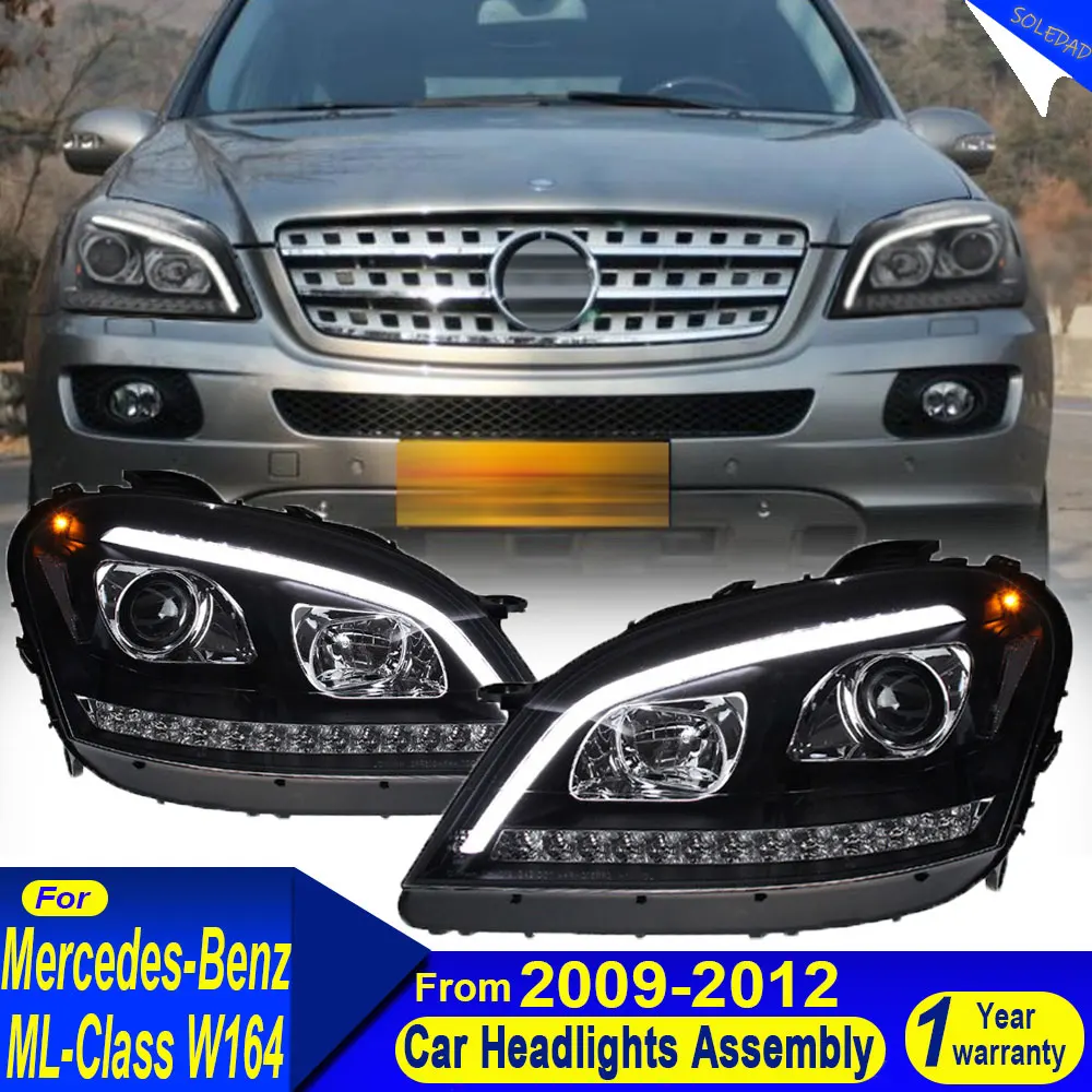Car Lights for Mercedes Benz W164 ML Class LED Headlight 2009-2012 ML350 ML500 Head Lamp Drl Projector Lens Auto Accessories