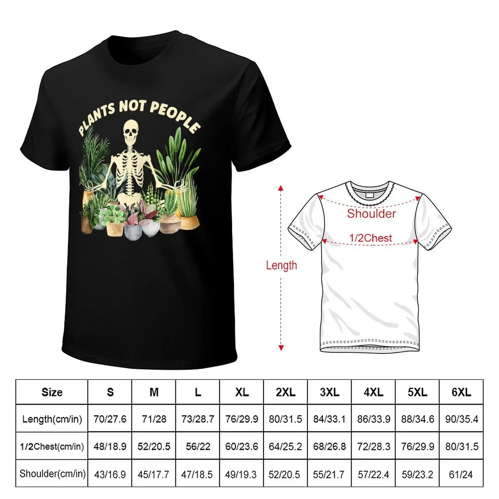 Plants Not People Funny Skeleton Meditation Plant Lover Zip Hoodie T-Shirt tees oversizeds men t shirt