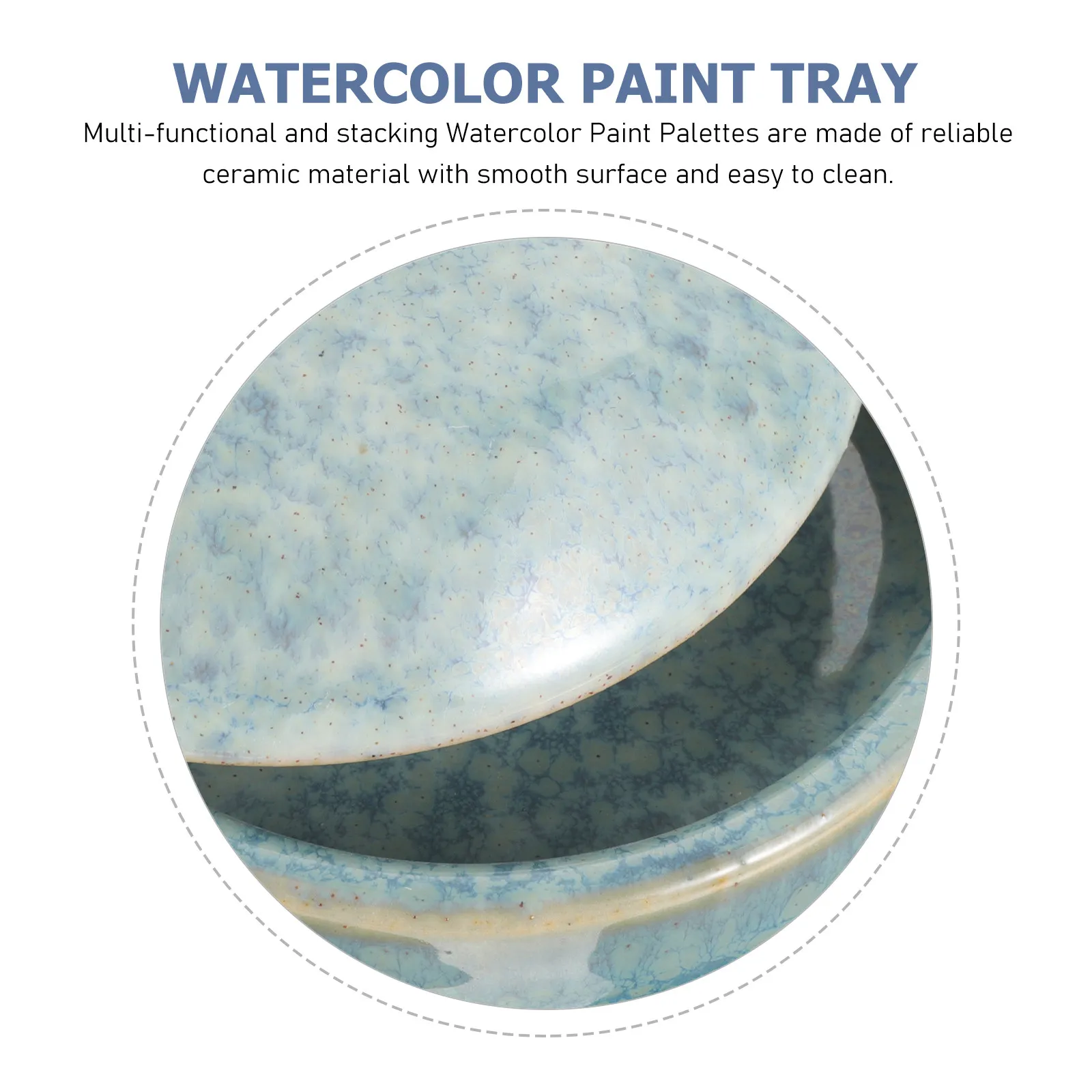 1Set 5-Layer Ceramic Mixing Tray Multi-Use Watercolor Palettes for Painting Acrylic Oil Color Display Plate Tools