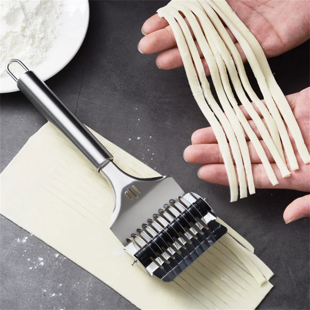 3PCS Stainless Steel Manual Spaghett Cutter Pasta Machine Dough Noodles Maker Ginger Garlic Roll Crusher Kitchen Cooking Gadgets