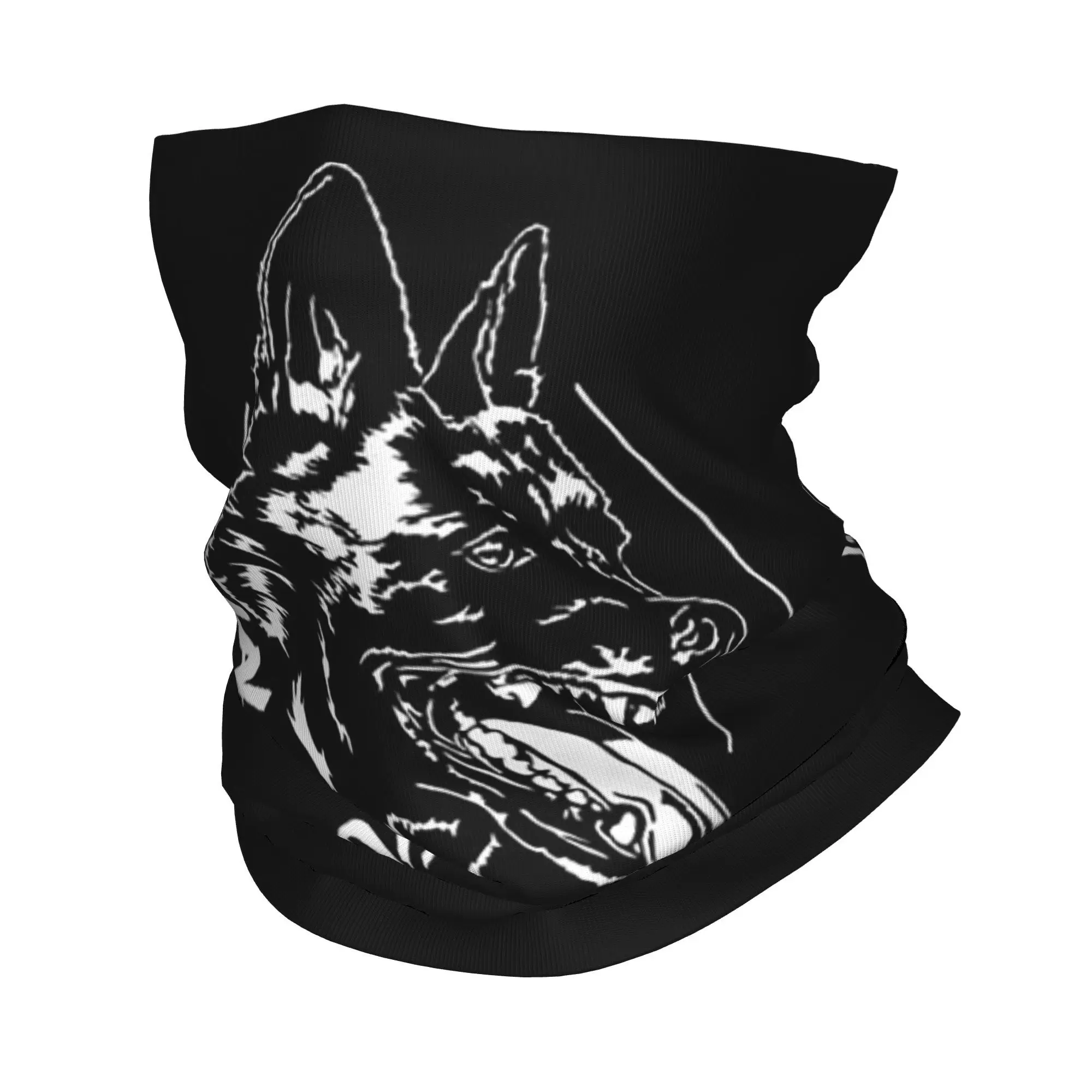 Maligator البلجيكي الراعي الكلب Malinois صورة باندانا غطاء الرقبة المطبوعة التفاف قناع وشاح دافئ عقال المشي لمسافات طويلة الصيد للجنسين