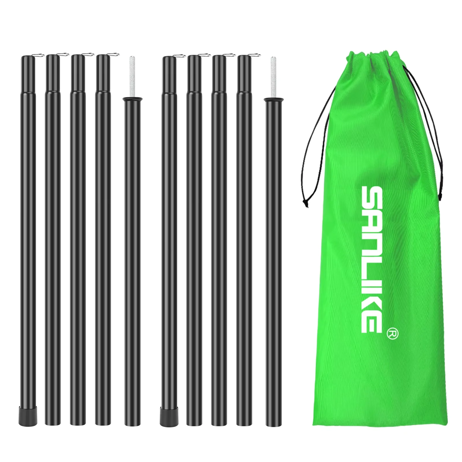 

SANLIKE 2 sets 190cm iron tent poles adjustable tarpaulin poles tarpaulin awning camping poles outdoor hiking camping tools