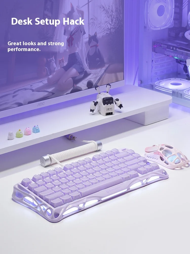 คีย์บอร์ดแม่เหล็ก Gravity Planet Tile 75 รุ่น Magnetic Axis ดีไซน์สวยงาม สำหรับผู้หญิงโดยเฉพาะ เหมาะสำหรับอีสปอร์ต สำนักงาน และเล่นเกม คีย์บอร์ด Fearless Contract