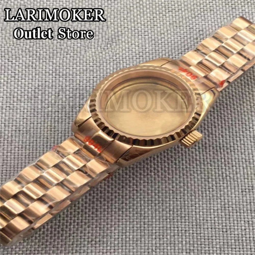 LARIMOKER 26mm silver gold watch case sapphire glass silver black green dial fit NH05 NH06 movement Ms. watch case