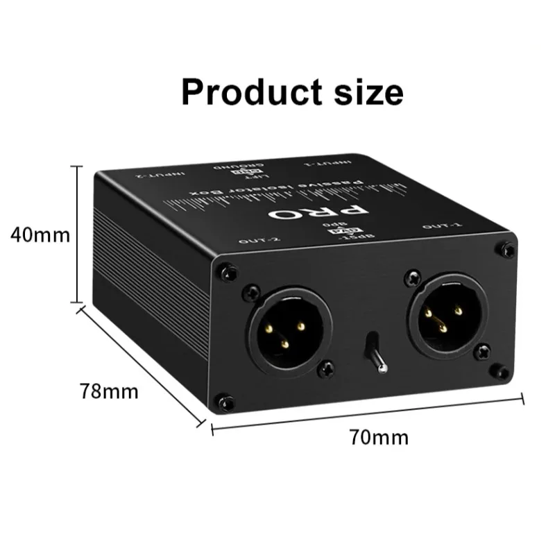 

XLR Audio Isolator Current Sound Noise Cancellation Mixer Microphone Common Ground Filter Multifunctional Noise Isolator Meter