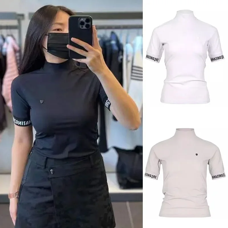 Amazingcre version of golf women's wear 24 summer short-sleeved tops slim fit sweat-absorbent quick-drying golf sports T-shirt