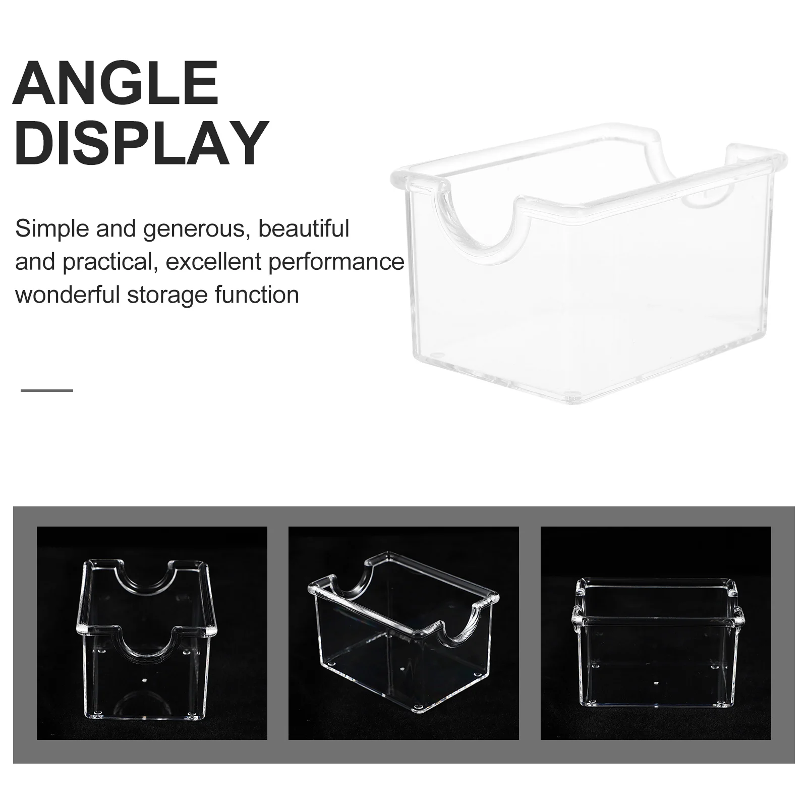 

2Pcs Transparent Tea Bag Box Strong Stable Structure Smooth Surface Safe Secure Storage Solution Tea Storage Organizer Box