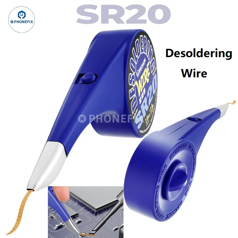 MECHANIC SR20 Desoldering Wire For Remove Residual Solder 1.0 2.0 3.5mm Width 2M Meters for Electronic Component Tin Absorption