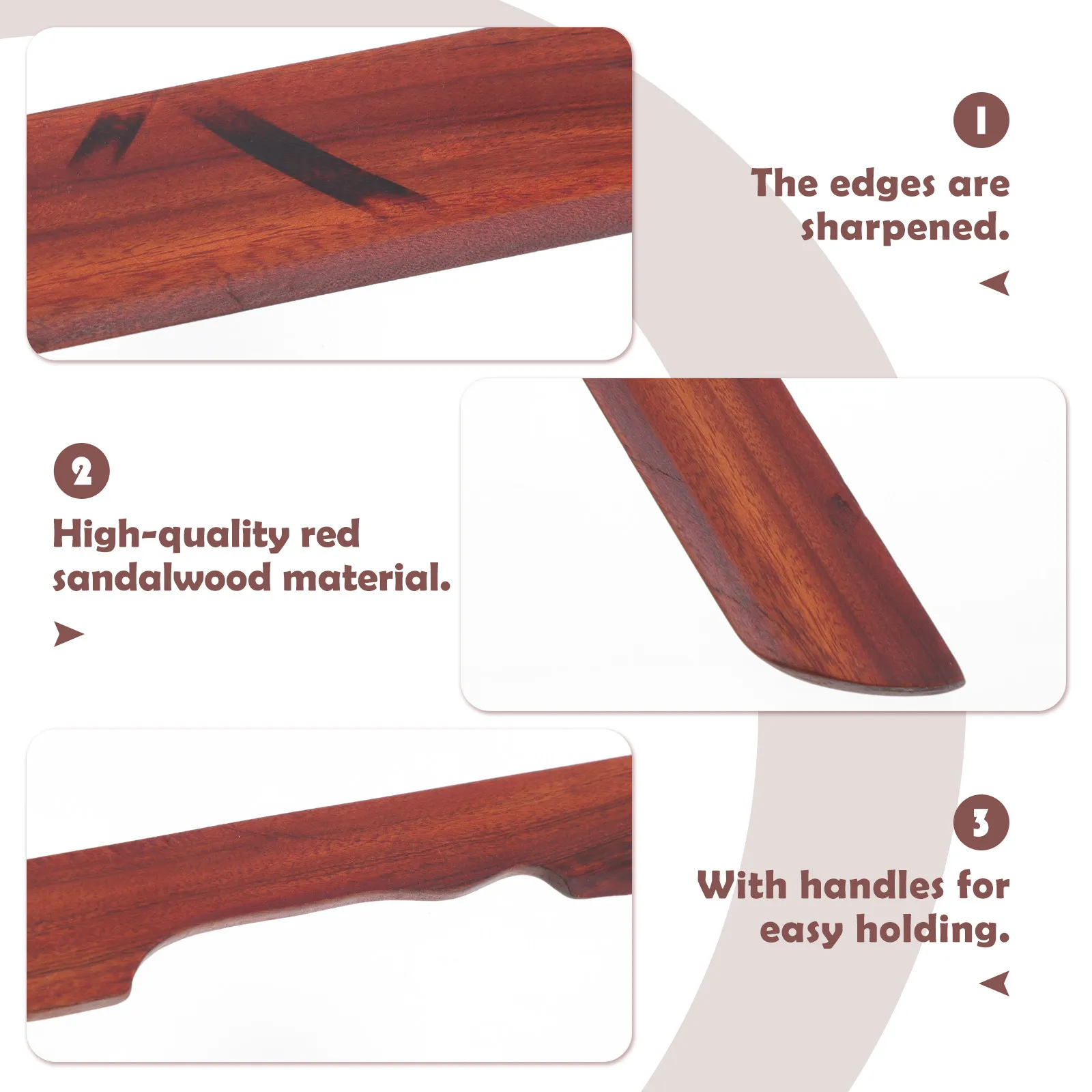1Pcs Premium Wood Paper Cutter Red Sandalwood Envelope Opener Portable Letter Slitter for Scrapbooking Photos Paper Trimming