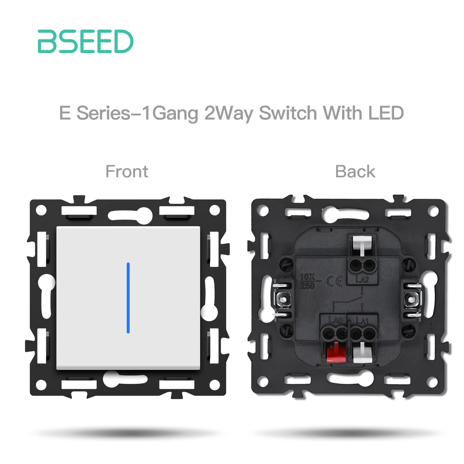 BSEED 1/2/3-fach Schaltermodule E-Serie 86mm Drucktastenschalter mit Anzeigeleuchte DIY Kombinations-Wandsteckdosen