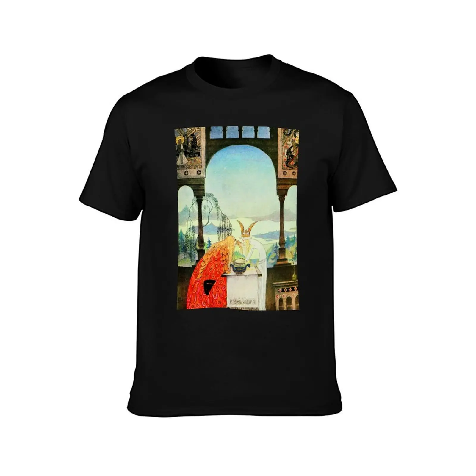 Kay Nielsen East of the sun and west of the moon pl 14 T-Shirt Summer Casual Cotton Tee Oversized Streetwear Tops 100% Cotton