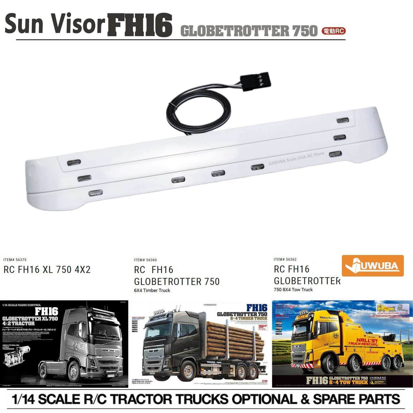 rc-truck-fh16-sun-visor-with-lights-upgrade-for-1-14-tamiya-rc-truck-tipper-volvo-fh16-750-56360-56362-56375-car-diy-parts-toys