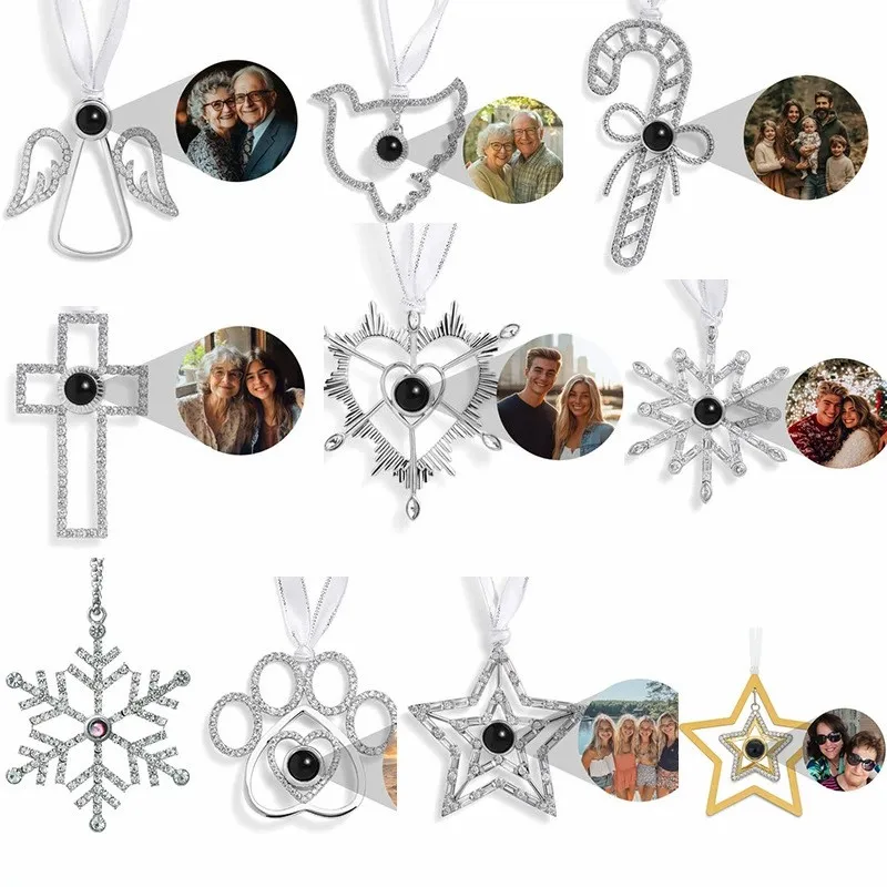 

Фотопроекция, рождественский орнамент, изображение внутри украшения, крылья ангела, фото орнамент, проекционный кулон, 2025 год, новый домашний декор