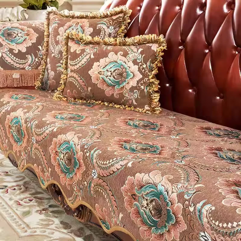 Universal Sofa Cover  Chenille Textures Non-Slip Couch Cover Towel Sofa Protective Mat For Living Room Decoration Sofa Cushion