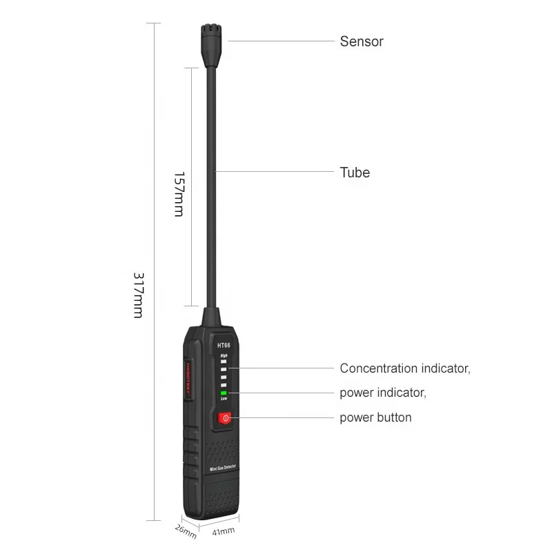 HT66 Habotest Mini Gas Leak Tester for Gas Geyser Inspection and Gas Stove Testing With Real-time Analogy Bar Display