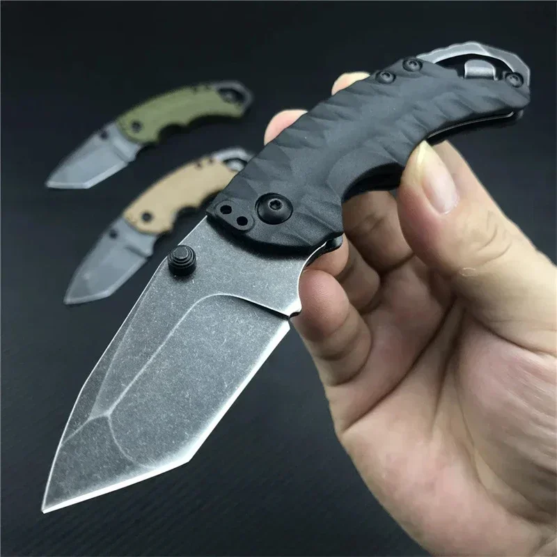 Shuffle II 8750 Manual Mini Folding Hunting Knife Blackwash Tanto Plain Edge 8Cr13Mov Blade Wilderness Tactical Survival Knives