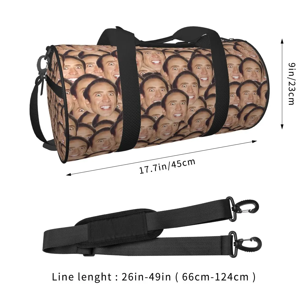 Nicolas Cage Meme Large Duffle Gym Bag Multi-Functional Duffle Travel Bags Handbags Fitness bag
