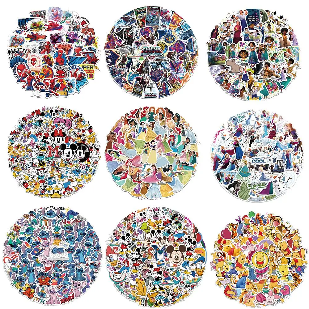 

50PCS Disney Anime Mickey Mouse/Princess/ Frozen Sticker DIY Diary Luggage Skateboard Graffiti Decals for Kid Toys