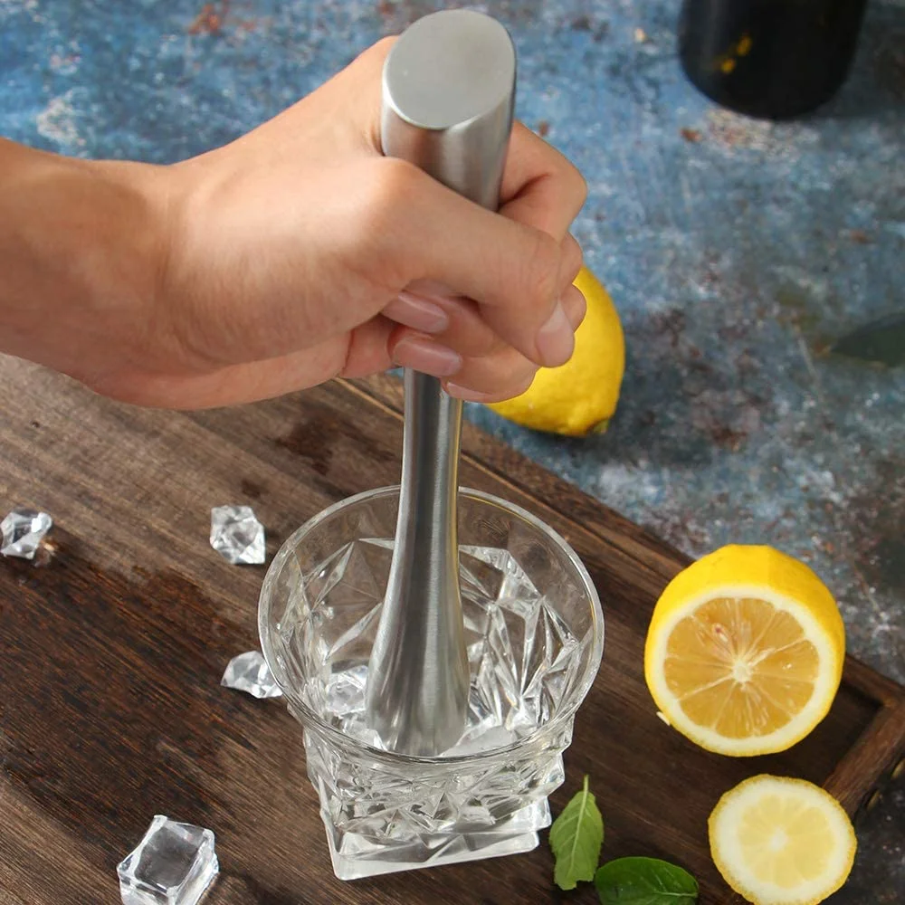 Stainless Steel Cocktail Muddler For Home Bar Ice Swizzle Stick Crushed Hammer Popsicle Sticks Kitchen Supplies Bar Tools