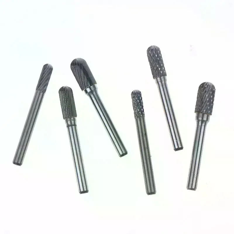 

C Style Tungsten Carbide Ball Nose Rotary File, 1/4 Shank Mould Carving, Single Cut Milling Cutter, 6mm