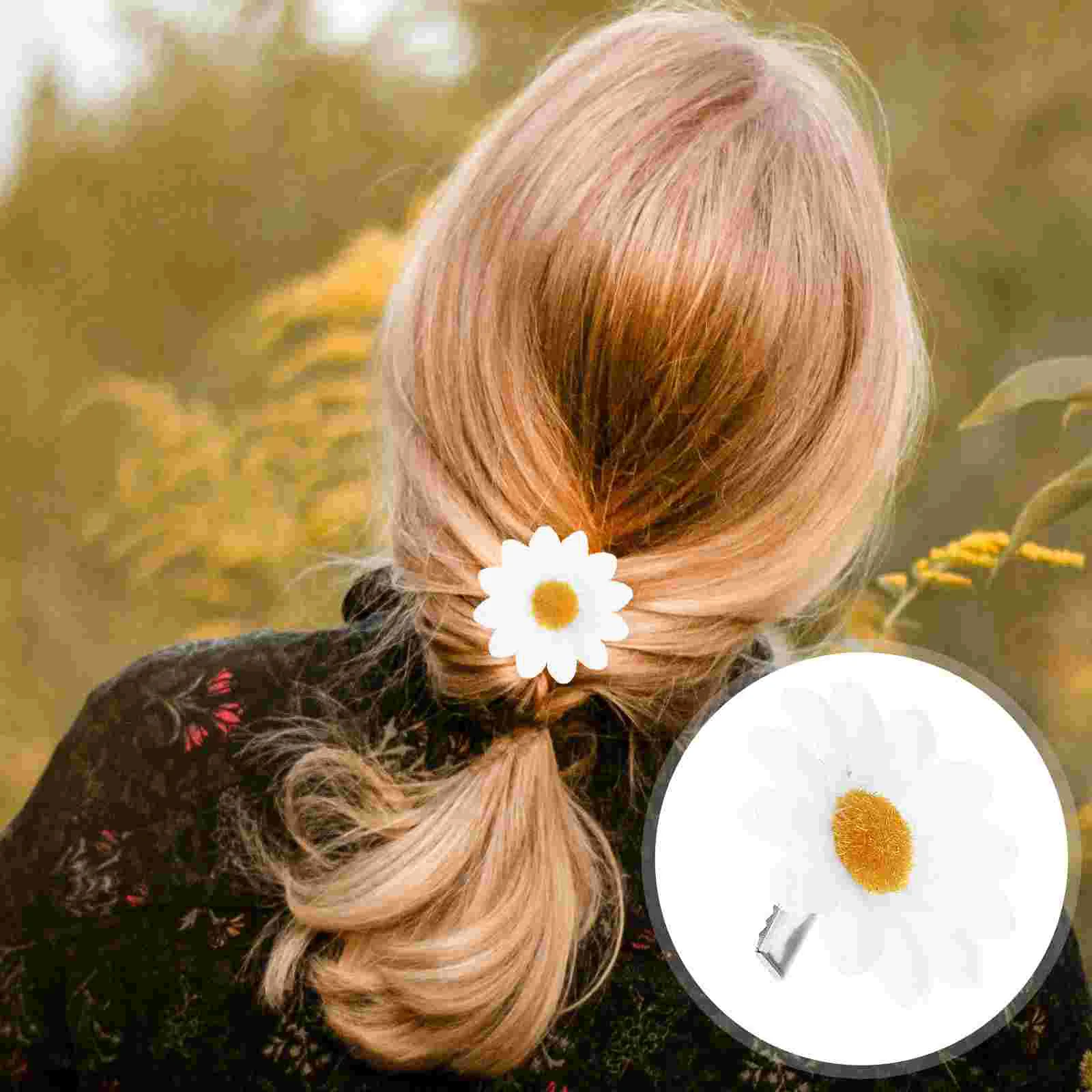 

10 Pcs Daisy Pin Hair Accessories for Girls Large Women Barrettes Toddler Pins Decorative Bridesmaid