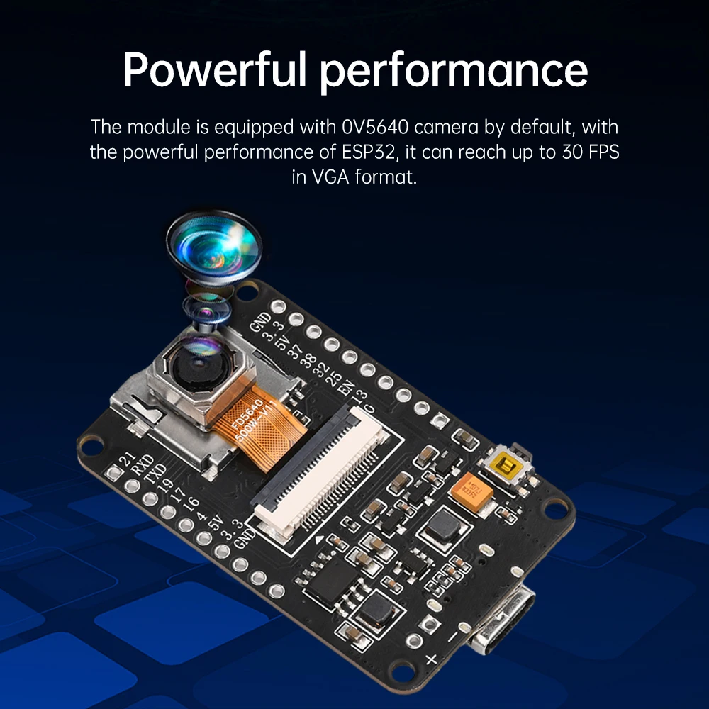 ESP32-CAM Wifi Bluetooth-Compatibel Ontwikkelbord Voeg Psram Ch340x Toe Met Ov5640 AF-72MM Cameramodule 500W Pixel