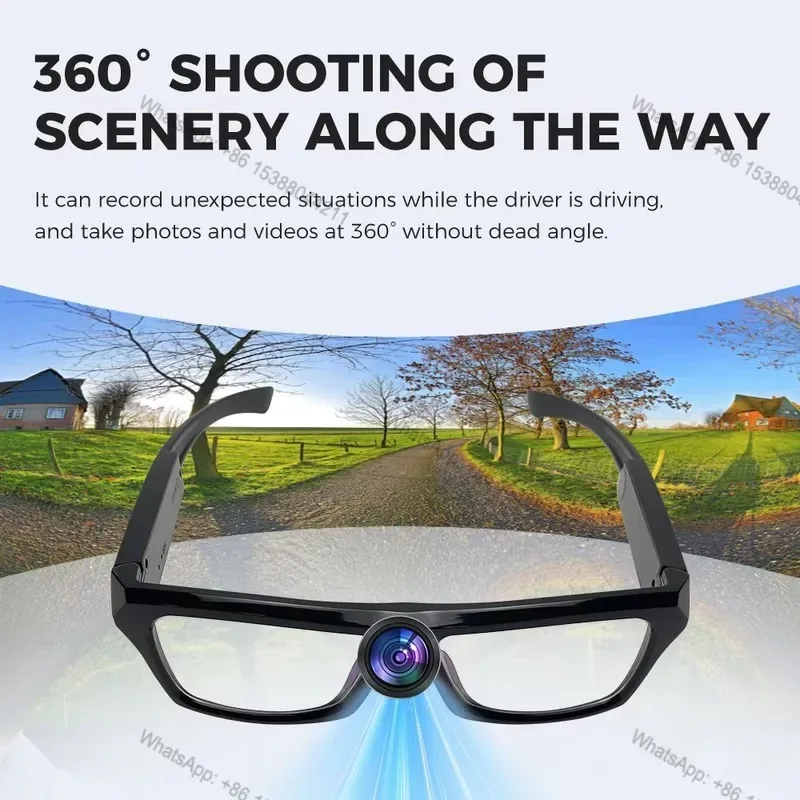 Hot Sale Sport Action 1080P 2.7K Black Sunglasses Ca Mera 4k Smart Glasses with Video Ca Mera Smart Glasses with Ca Mera
