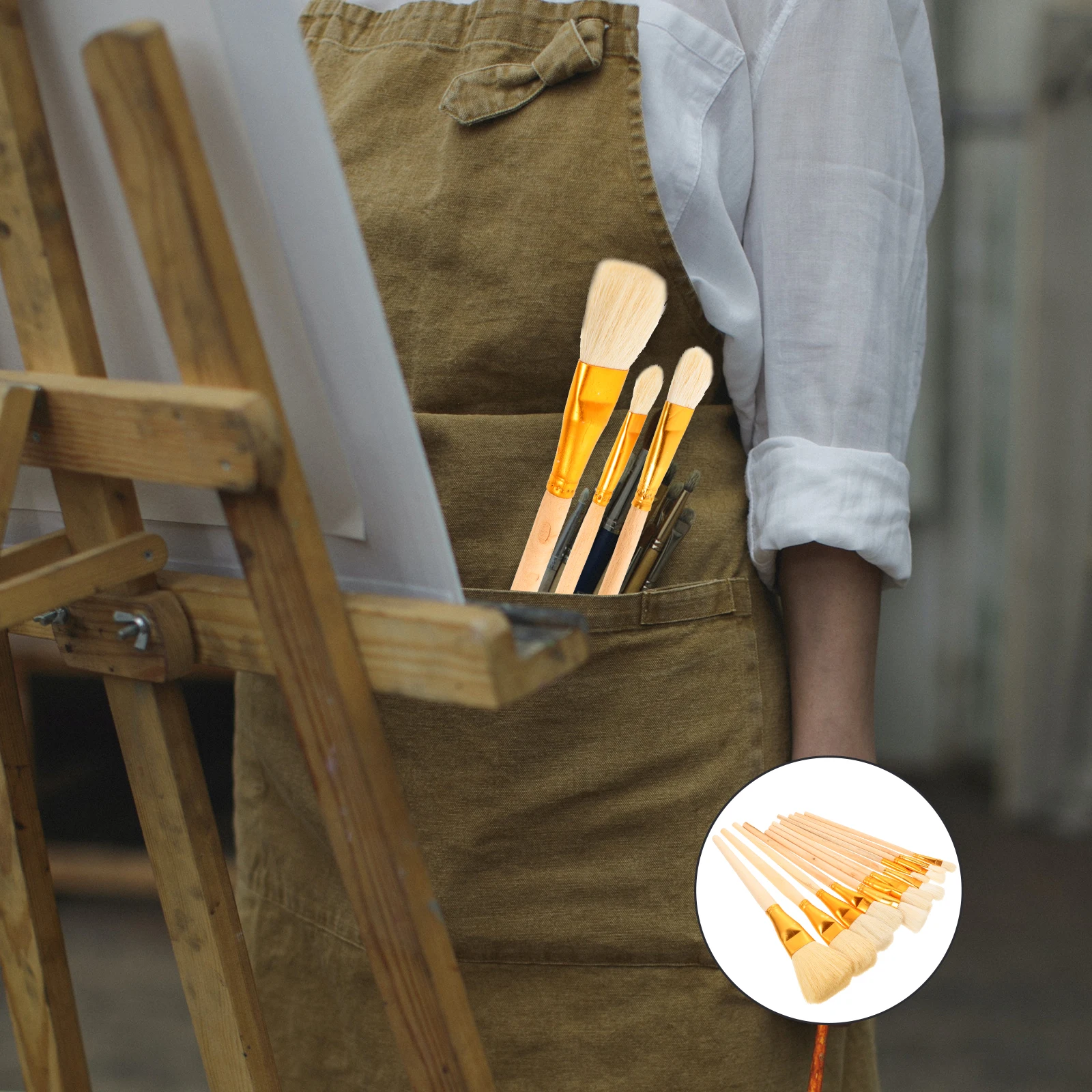 

12 Pcs Coloring Pen Set Watercolor Brush Painting Kit Art Painted Small Brushes Wood Supplies Reusable
