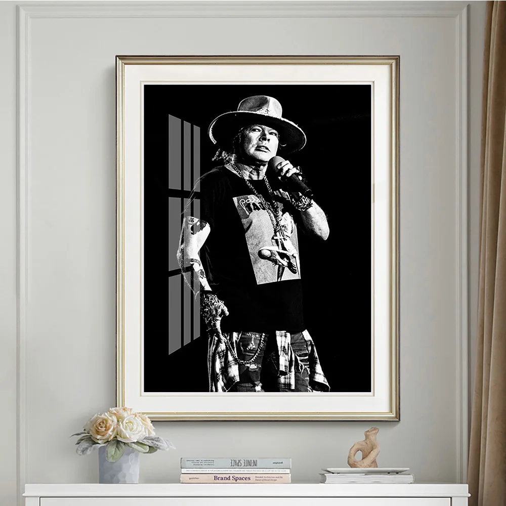 Axl روز موسيقى الروك المغني ستار عالية الوضوح الطباعة المشارك حائط لوح رسم صور لغرفة المعيشة ديكور المنزل #4